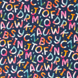 Baumwolle - Buchstaben dunkelblau